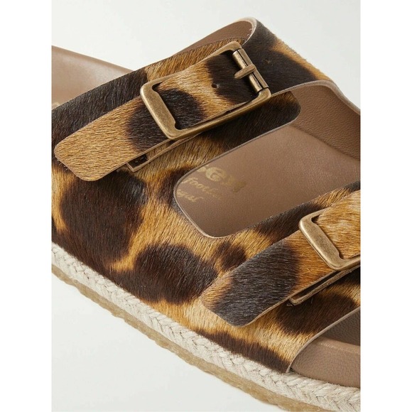 YUKETEN Sal 2 Leopard-Print Calf-Hair Sandals $442.00 main image 8